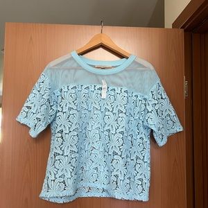 LOFT Lace Blossom Mesh Top